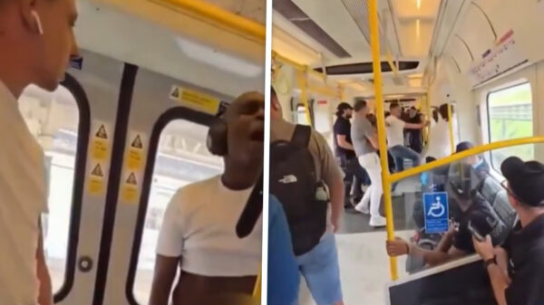 Smeerpijp trekt zijn broek uit in metro en wordt beurs gebeukt door 4 kerels