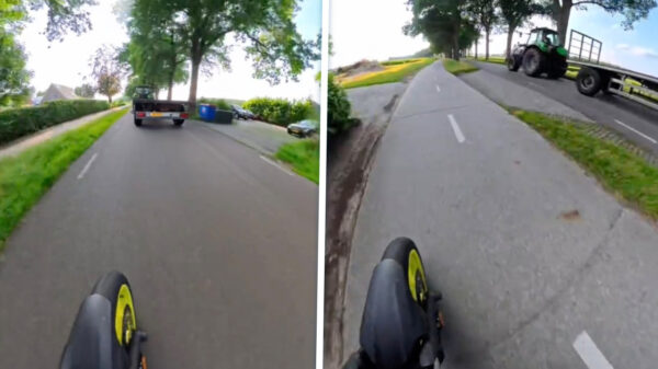 Boer is helemaal klaar met 'irritante' motorrijders en grijpt hooivork