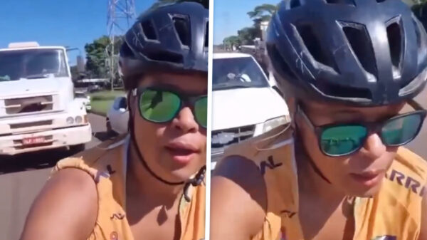 Automobilist ramt Braziliaanse wielrenster van de weg