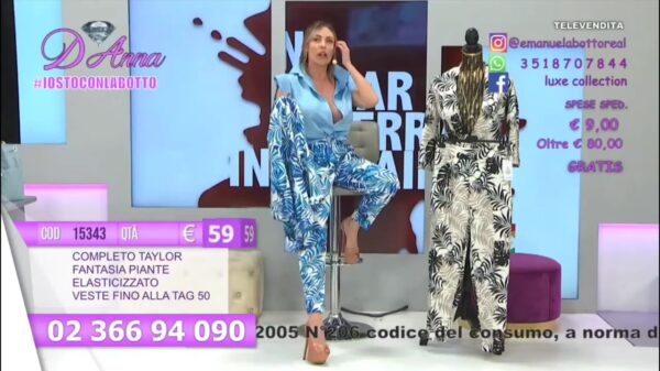 Telemarketeer Emanuela Botto weet vrouwenkleding aan de man te brengen!