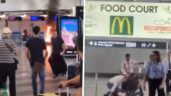 Leipo steekt fikkie aan en mept incheckbalie kort en klein op airport Milaan