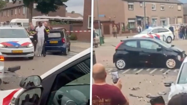 Beelden: Crash na dolle achtervolging in Roermond: drie gewonden