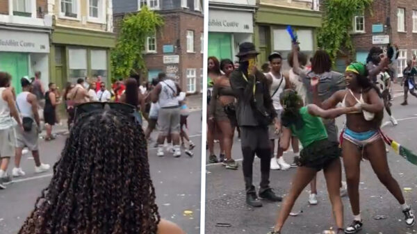 Dames knokken erop los midden op straat tijdens Caribisch festival Londen