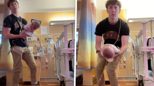Gen Z-papa doet een spontaan ziekenhuisdansje met zijn dochter