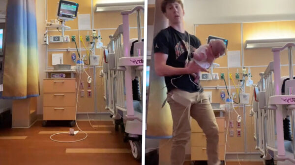 Gen Z-papa doet een spontaan ziekenhuisdansje met zijn dochter