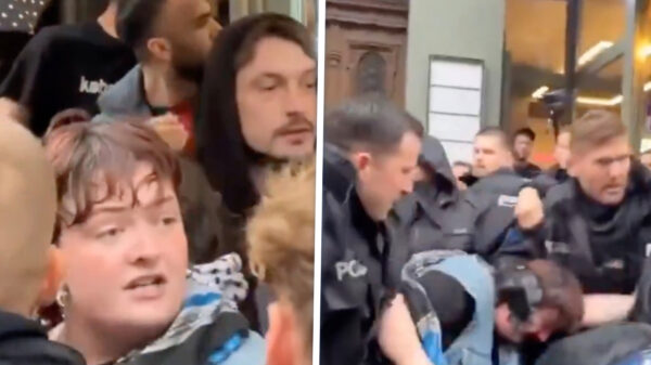 Ierse activist krijgt klappen van politie bij Gaza-protest in Berlijn