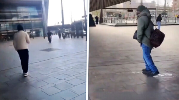 Man is Rotterdam helemaal zat na confrontatie met wandelende stadsfontein