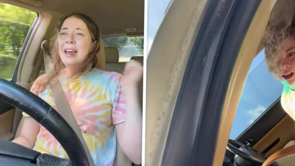 Aanstellerige TikTokker crasht auto en belandt ondersteboven in de berm