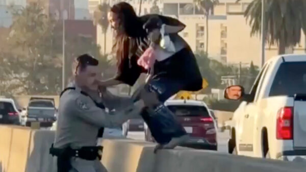 Agent probeert vrouw in LA te redden die compleet van het padje is