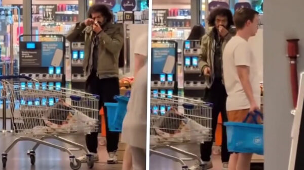 Flierefluiter rookt pijpje in de Appie, het is tenslotte ook zijn vrijdag