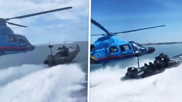 Spaanse leger jaagt met helikopter op drugsboot in de baai van Cádiz