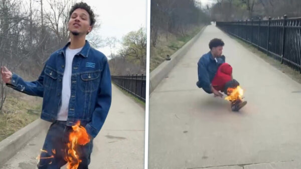 Canadese zanger zet zichzelf in vuur en vlam voor een hete videoclip