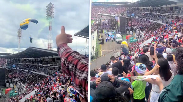 Parade in Honduras gaat fout: Parachutist van leger crasht met vlag