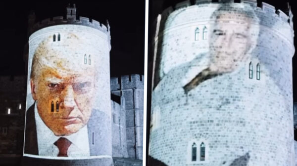 Trump en Epstein-projectie op Windsor Castle leidt tot vier arrestaties