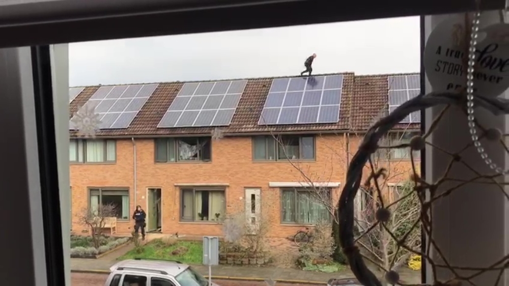 Mafkees in IJsselmuiden probeert via het dak aan een arrestatie te ontkomen