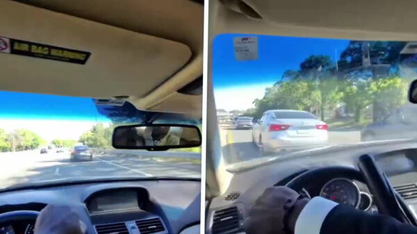 Pedaalridder scheurt als een idioot over weg en maakt spectaculaire klapper