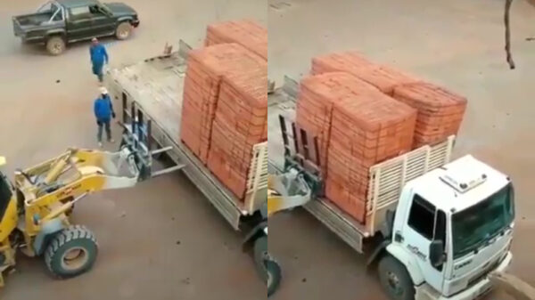 Ook vandaag blijkt weer dat balans noodzakelijk is tijdens het lossen van een vrachtwagen