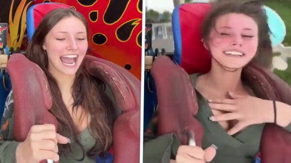 Vrouw schreeuwt d'r longen uit haar lijf tijdens ritje in slingshot