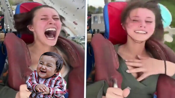 Vrouw schreeuwt d'r longen uit haar lijf tijdens ritje in slingshot