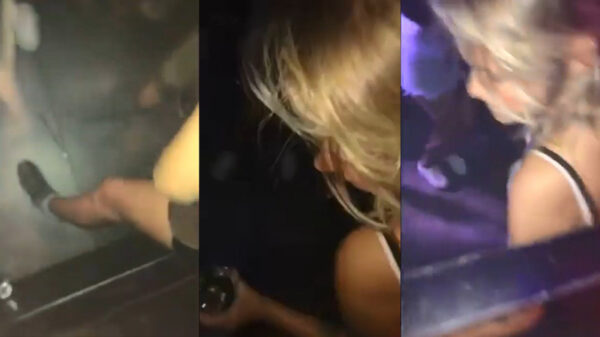 Dronken blondje met hoge nood heeft geen zin om de dansvloer te verlaten