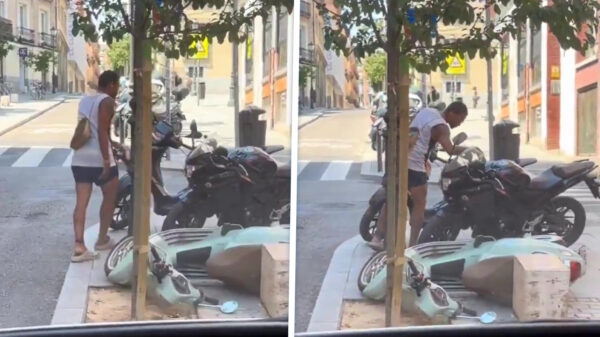 'Verwarde man' in Madrid heeft een ontzettende hekel aan ALLE scooters