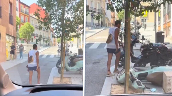 'Verwarde man' in Madrid heeft een ontzettende hekel aan ALLE scooters