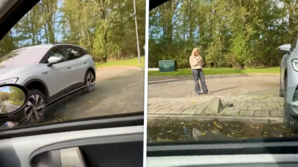 Hey mevrouw, het is niet verstandig om op z'n grote steen te parkeren