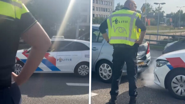 Automobilist onverwachts aangereden; oom agent is snel ter plaatse!