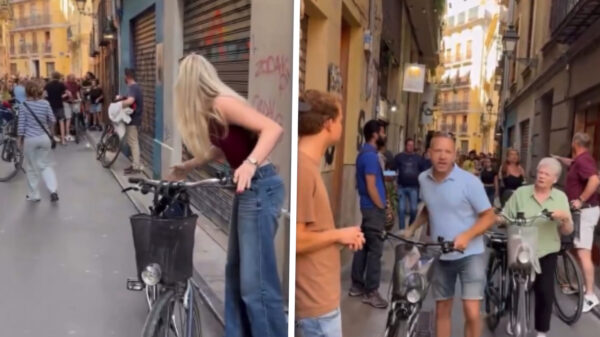 Nederlandse toeristen op fiets weggejaagd door boze betogers in Valencia