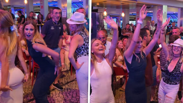 Opa geniet met volle teugen van het uitzicht tijdens TikTok-dansje