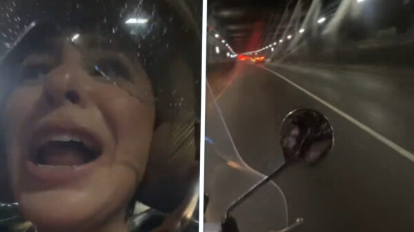 Scooterchickies belanden op de snelweg en pakken keurig de linkerbaan