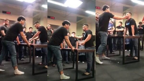 Pittige Aziatische slapping contest heeft uiteindelijk toch een duidelijke winnaar