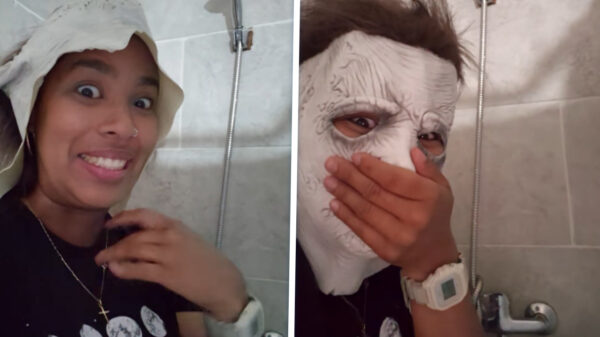 Haar vent laten schrikken verliep niet helemaal zoals ze zelf had bedacht