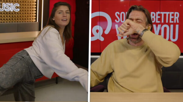 Marieke Elsinga iets te enthousiast tijdens'kaasfonduen' met d'r vent