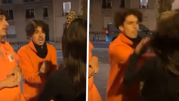 Leipo in gevangenispak duwt meisje omver op Halloween, video gaat viraal