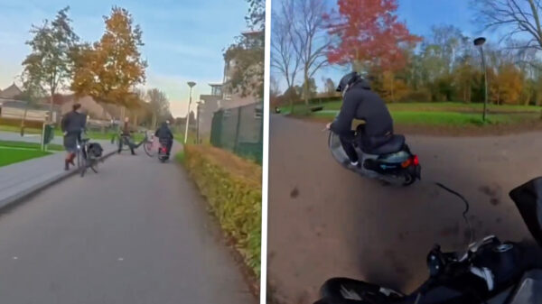Motoragent geeft scooterbink corrigerende tik na wilde achtervolging