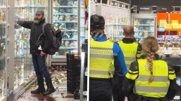 Verwarde man maakt teringzooi van een Albert Heijn in Leeuwarden