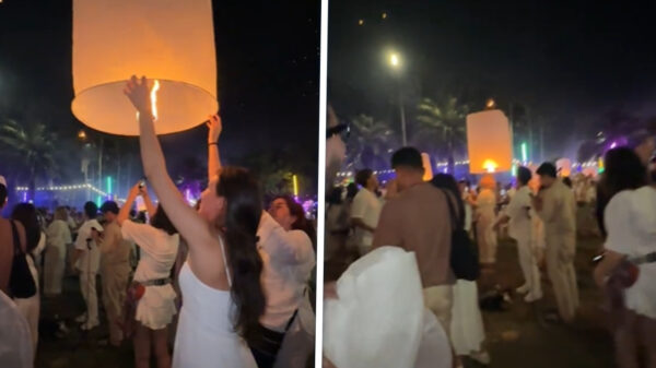 Romantisch moment met lampion eindigt in afgefikte coupe van omstander