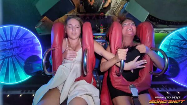 Moeder en dochter hebben hun handen vol aan wild ritje in de slingshot