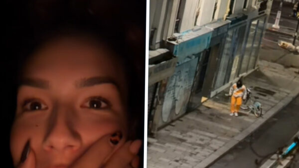 Hotelgast filmt zwerver die buiten op straat compleet de pan uit spacet