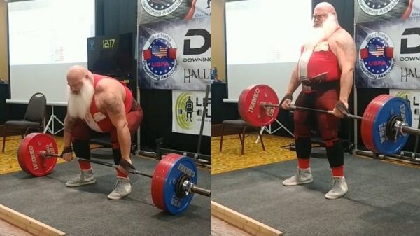 Deze afgetrainde Kerstman is helemaal klaar voor de feestdagen