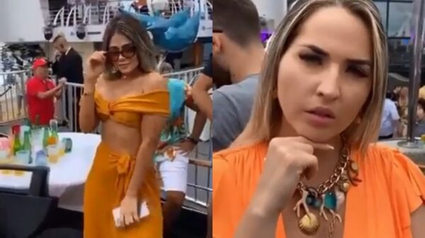 Vriendin over de zeik als ze haar vent op het filmen van een mooie vrouw betrapt