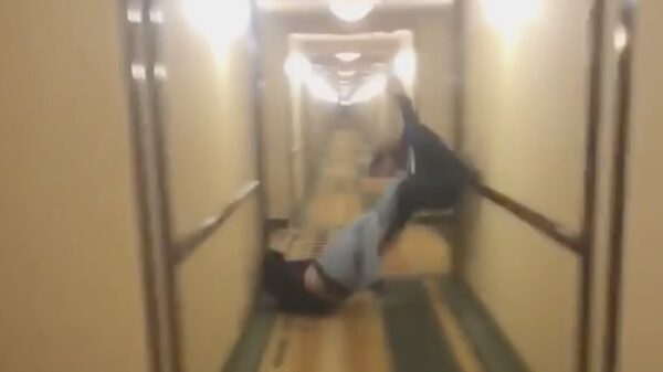 In beschonken toestand een wedstrijdje sprinten is nooit verstandig