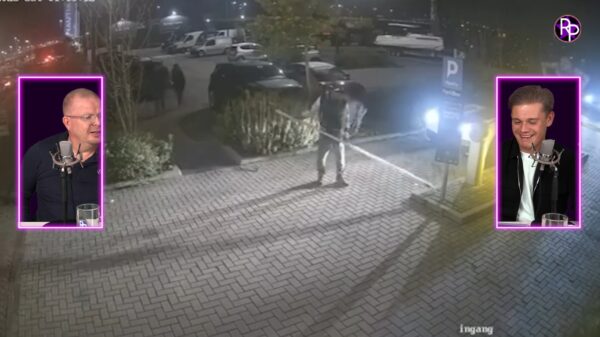 Beelden: Woedende DJ Jean sloopt slagboom van hotel na eigen feestje