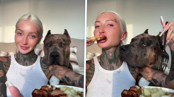 Duitse vrouw is misschien net iets té gezellig met haar hond