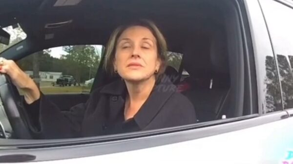 Straalbezopen vrouw beukt verkeersbord omver maar rijdt rustig verder