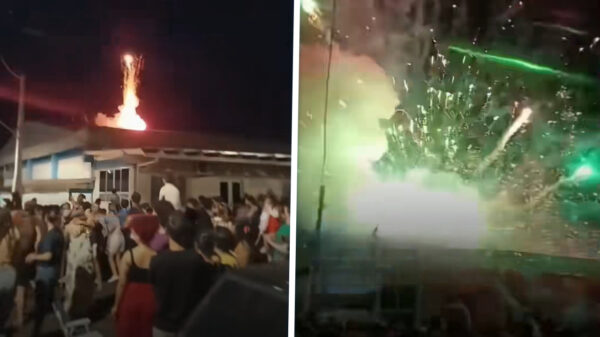 Vuurwerkshow loopt compleet uit de hand tijdens kerstopening in Estação