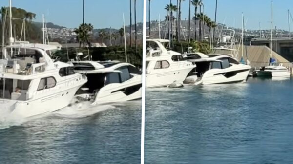 Kersverse bootbezitter ramt geparkeerde collega in Dana Point Harbor