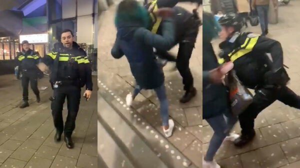 Vrouw die "hou je k*nkerbek" tegen agent roept krijgt klappen met wapenstok