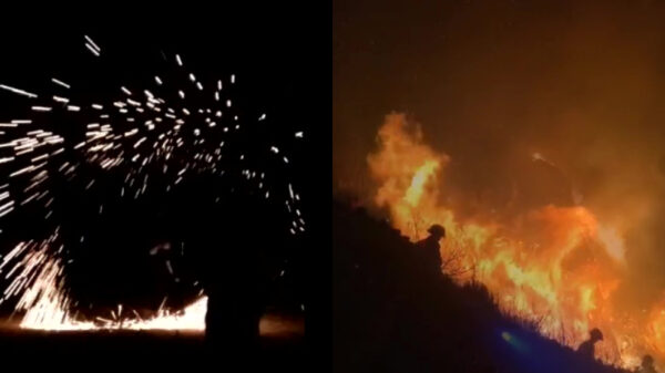 Stelletje doet photoshoot met vuurwerk en start enorme bosbrand op Chinese berg